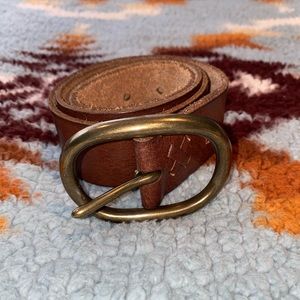 Leather Belt W/ Western Buckle